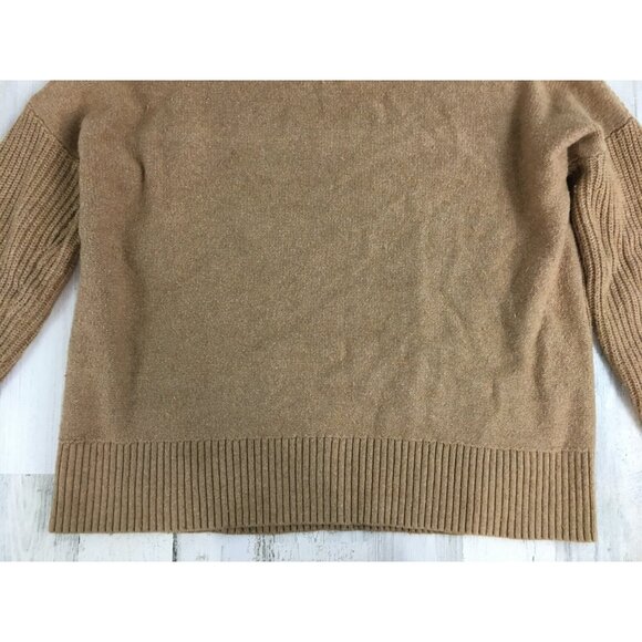 Gap Pullover Sweater Cable Knit Mockneck Wool Blend Neutral Oversized Fit Sz S - Picture 12 of 16